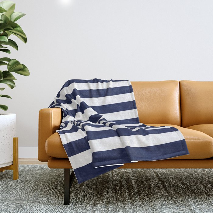 Navy stripe sale throw