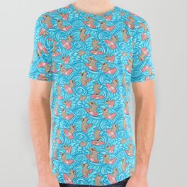 Surfing Capybaras All Over Graphic Tee