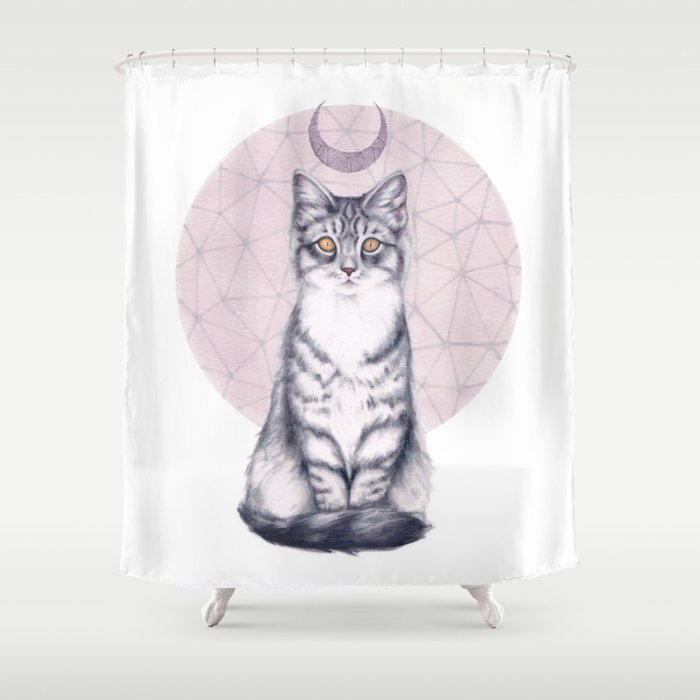 Mystic Kitten Shower Curtain By Peter, Kitten Shower Curtain