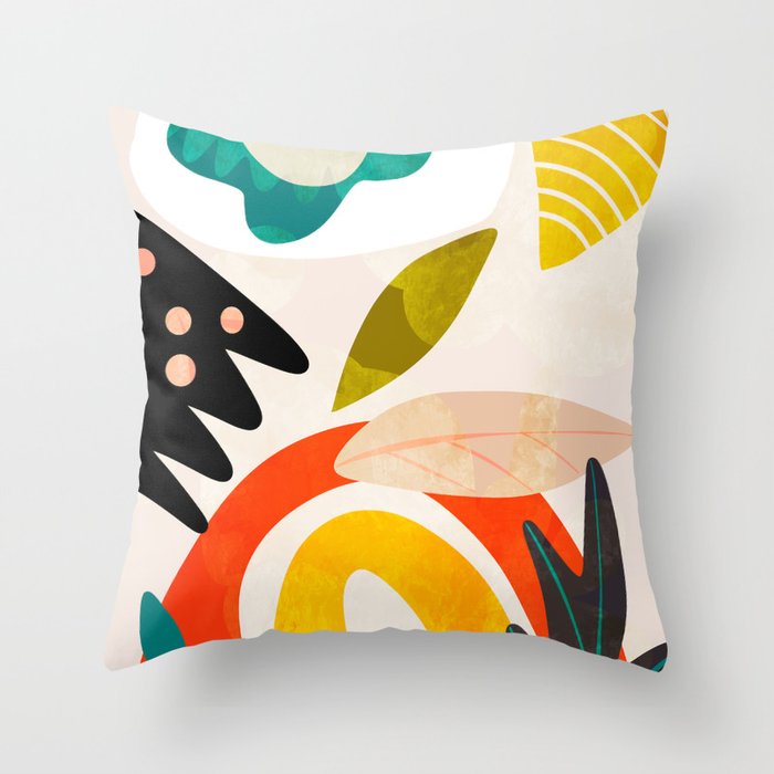 bauhaus goes Matisse in summer II Throw Pillow