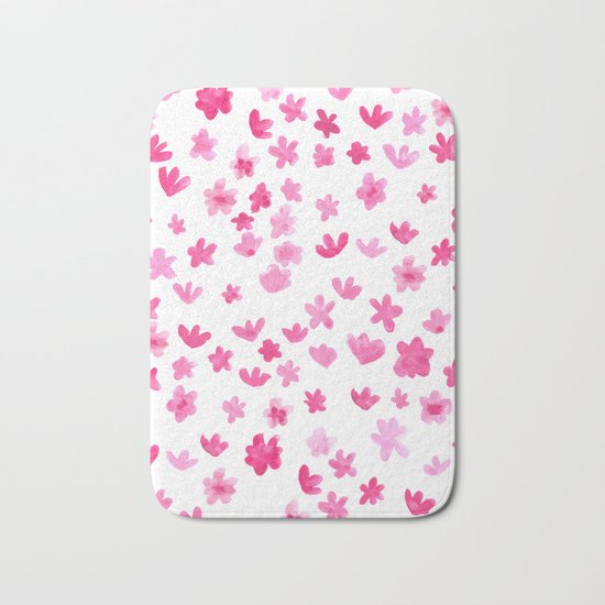 Pink Blooms Bath Mat