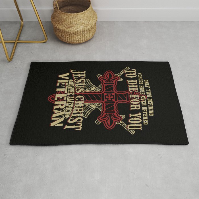 Religious Veterans Day Freedom Saying Rug