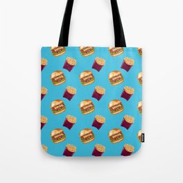Fast food. Burger and french Fries. Fried potatoes Tote Bag