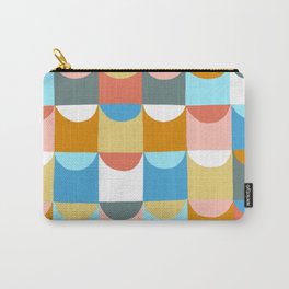 Gingerbread Scallop Carry-All Pouch | Coral, Pattern, Digital, Scalloped, Colorful, Modern, Victorian, Acrylic, Folkart, Teal 