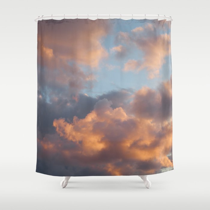 Peach Clouds Shower Curtain
