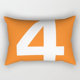 Number 4 (White & Orange) Rectangular Pillow
