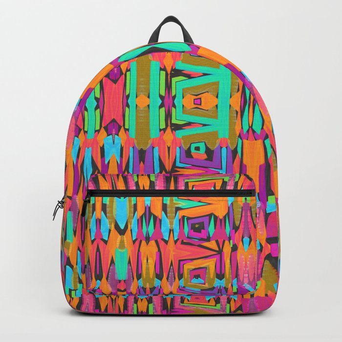 March! wild, bold, bright, colorful abstract blocks Backpack