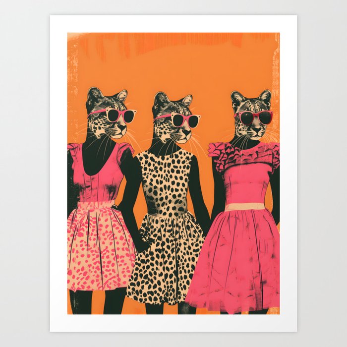 The Fashion Cats Art Print