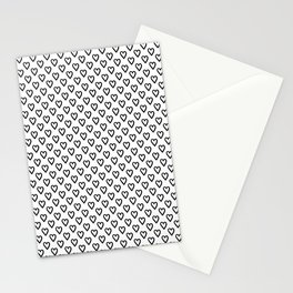 White and black hearts for Valentines day Stationery Card