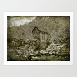 The Good Old Days Art Print | Photo, Gristmill, Oldmill, Watermill, Sepia, Woodenmill, Digital Manipulation, Digital, Mill, Sawmill 