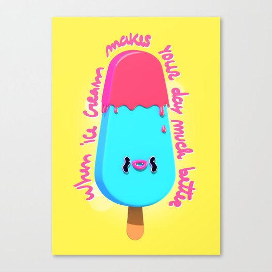 When ice cream makes your day much better Canvas Print
