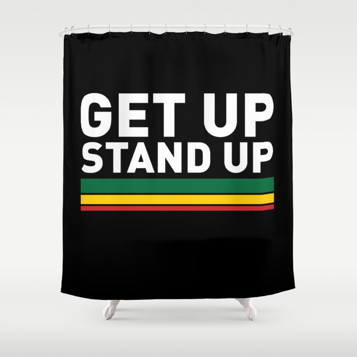 Get Up Stand Up Rasta Vibrations Shower Curtain By Greennatural