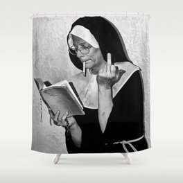 Smoking Nun Shower Curtain