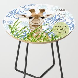 Stand Tall Giraffe and Daisies, You are Truly Loved Side Table