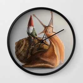 Gnome on Snail Wall Clock