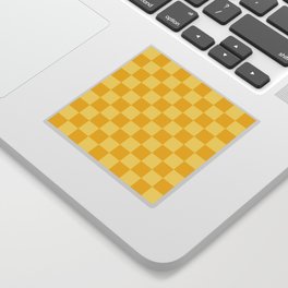 Yellow checkered pattern Sticker