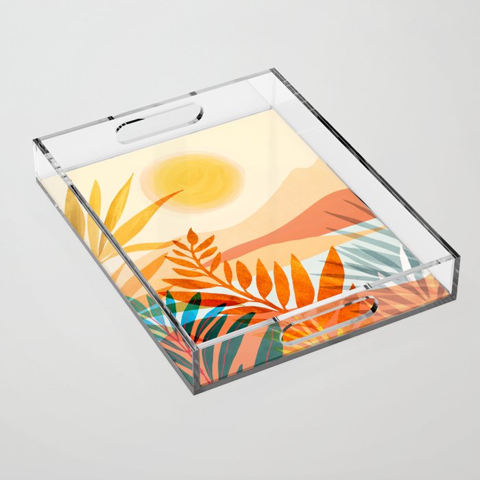 Golden Hour / Abstract Landscape Series Acrylic Tray