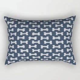 Horizontal bones stripes - navy blue Rectangular Pillow