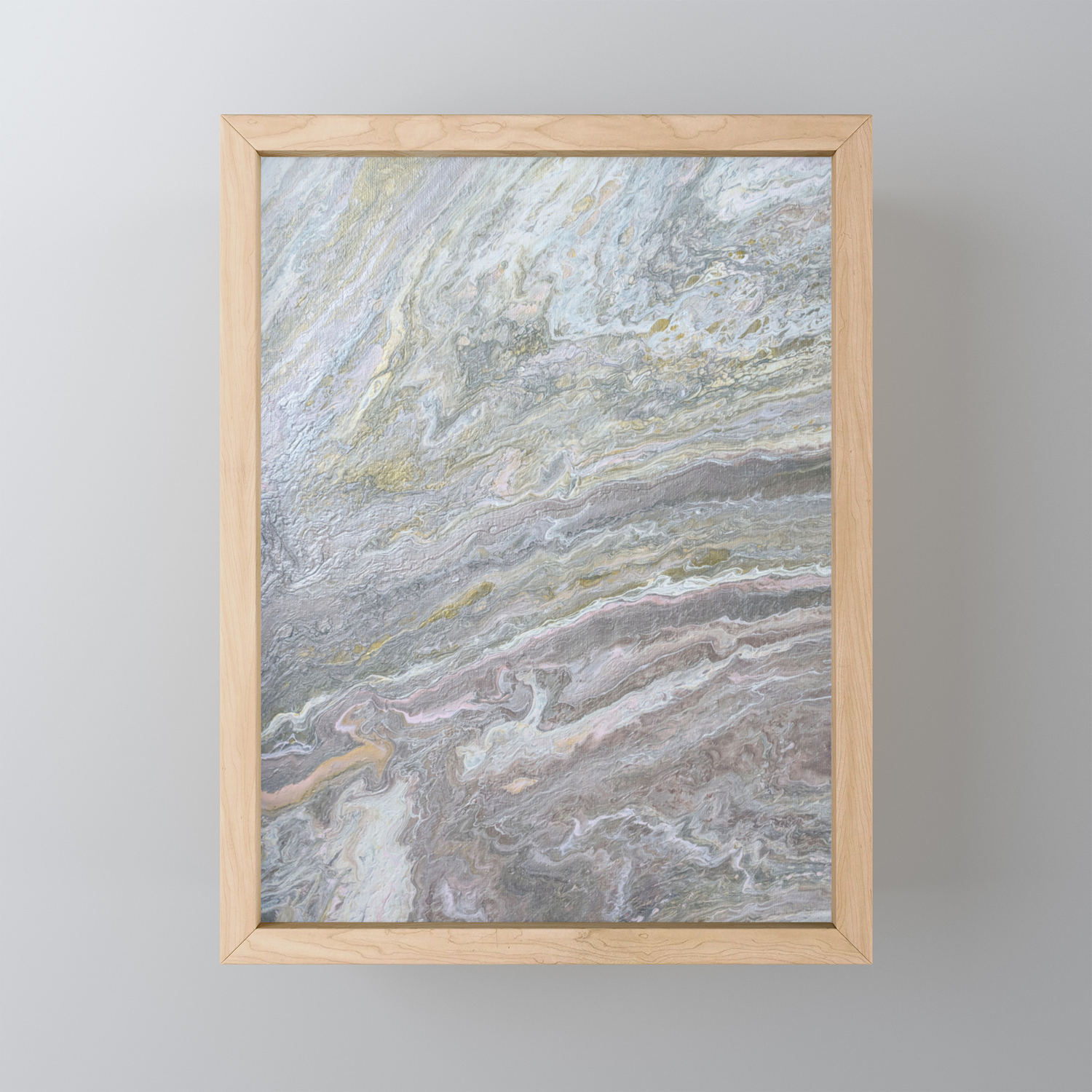 Gold White Grey And Pink Framed Mini Art Print By Melaniab