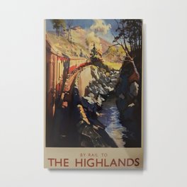 The Highlands Vintage Travel Poster Metal Print