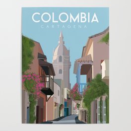 Cartagena colombia travel poster Poster