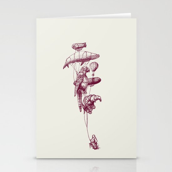 The Helium Menagerie (merlot) Stationery Cards