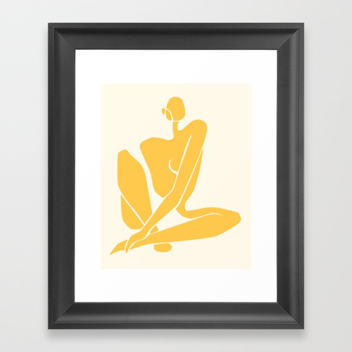 Body in Goldenrod Framed Art Print