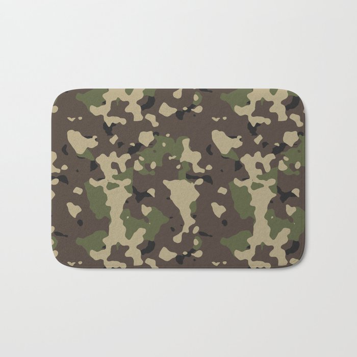 Military Olive Camouflage Bath Mat