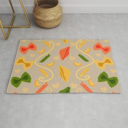 I Love Tri-Color Pasta Pattern Area & Throw Rug