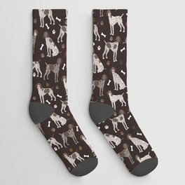 German Shorthaired Pointer Paws and Bones Brown Socks