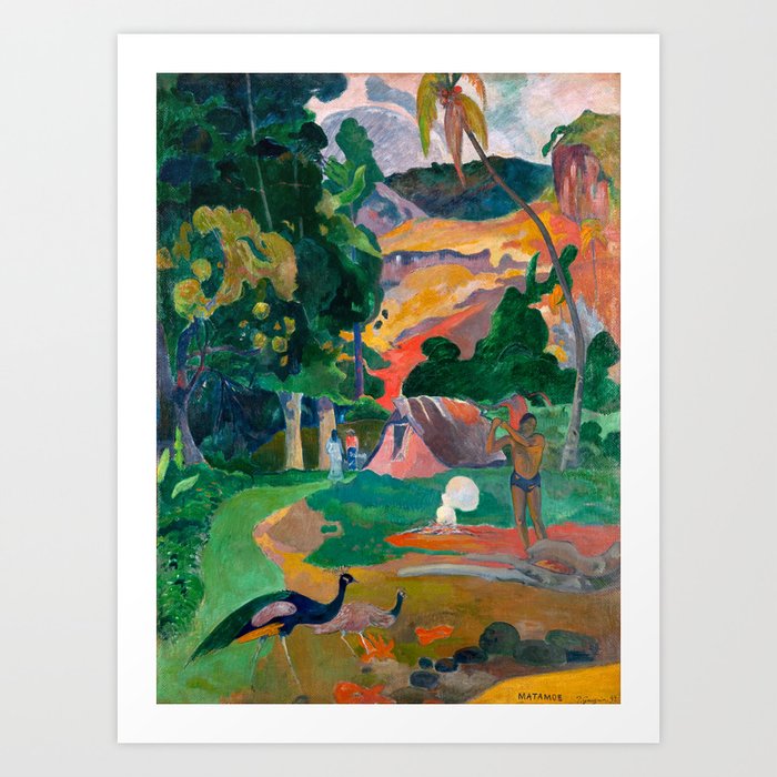Paul Gauguin - Landscape with Peacocks - Matamua - Matamoe - Le Paysage avec des Paons Art Print