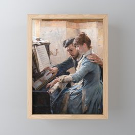 Albert Edelfelt - Playing the Piano Framed Mini Art Print