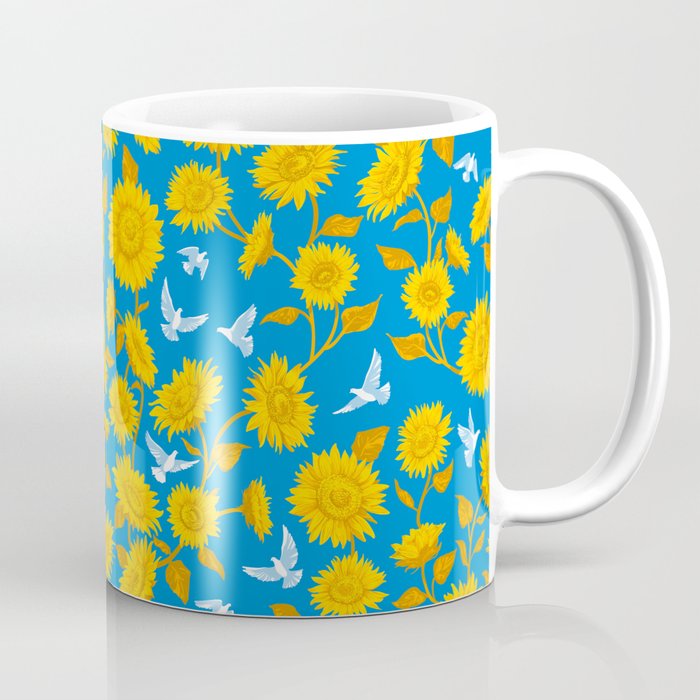 Sunflowers floral. For Ukraine. Coffee Mug