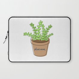 Plant Mom Green Potted Plant Laptop Sleeve