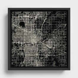Oklahoma City Map, USA Framed Canvas