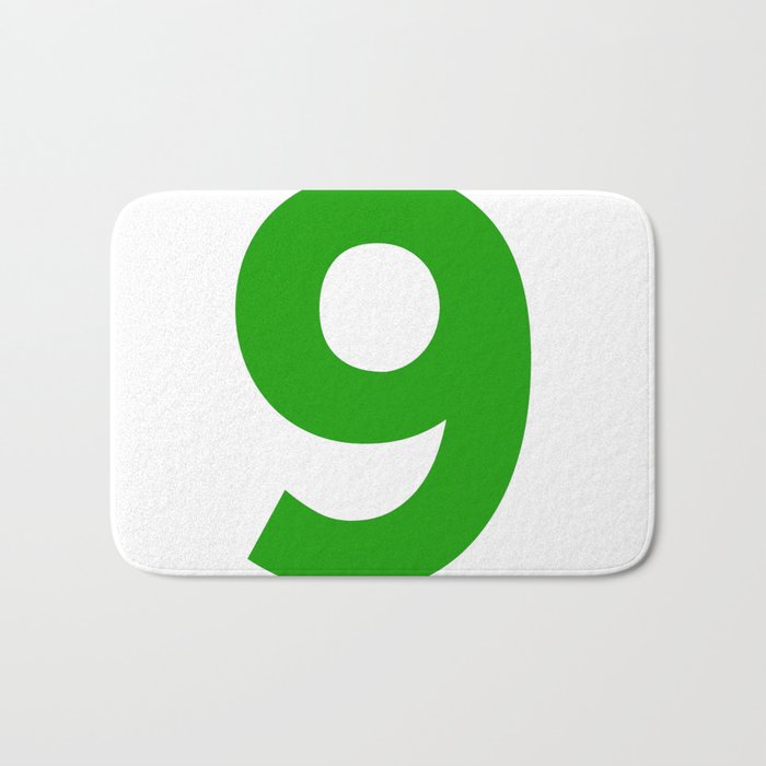 Number 9 (Green & White) Bath Mat