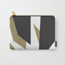 Black Gold Shard Cascade Pattern White Luxe Carry-All Pouch