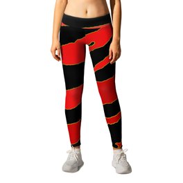 Red & Black Tiger Stripes Leggings | Stripes, Animalprint, Cats, Tiger, Prints, Patterned, Animal, Pattern, Patterns, Kitten 