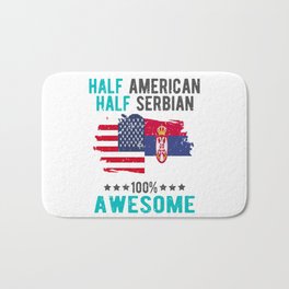 Half American Half Serbian Bath Mat | Serbianparent, Serbia, Serbiandad, Serbianflag, Serbiansaying, Serbian, Serbiaproud, Graphicdesign, Serbiacountry, Serbianmother 