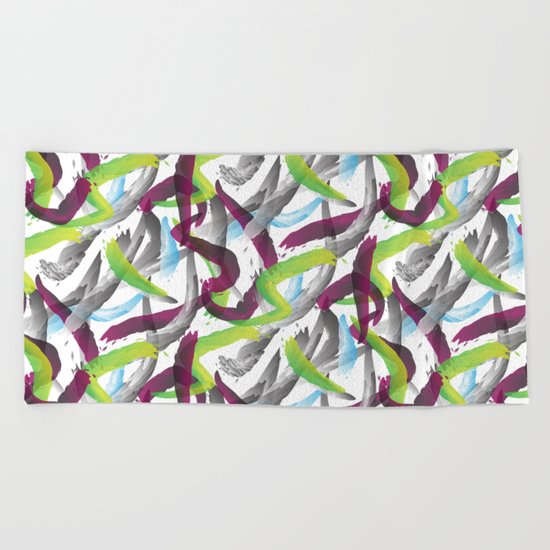 Purple shadows Pattern Beach Towel