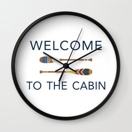 Welcome to the Cabin Paddles Wall Clock