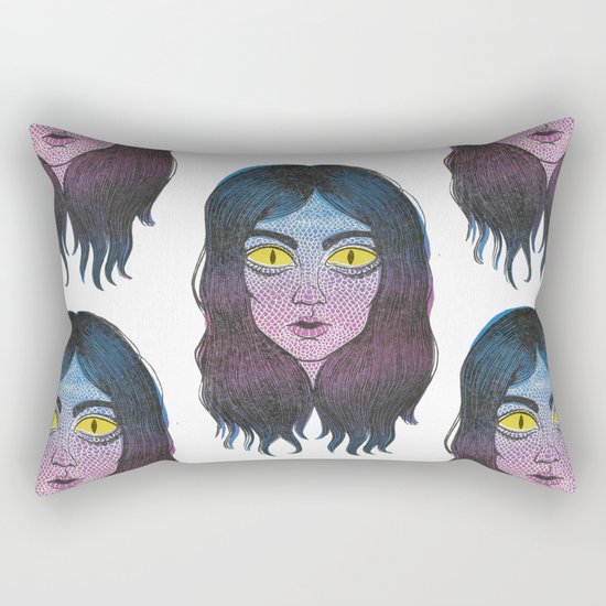 Reptile Girl Rectangular Pillow
