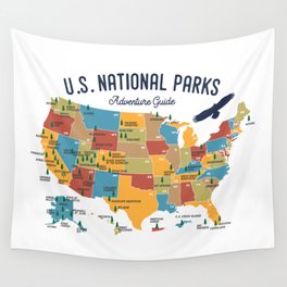 National Parks Adventure Guide Wall Tapestry