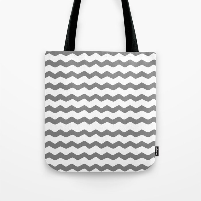 Grey Zigzag Pattern Tote Bag