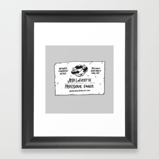 Fake Business Card Framed Art Print