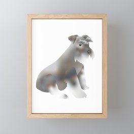  schnauzer breed dog isolated in digital drawing Framed Mini Art Print