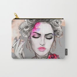 Tender girl, flowers and smoke. #picture Carry-All Pouch