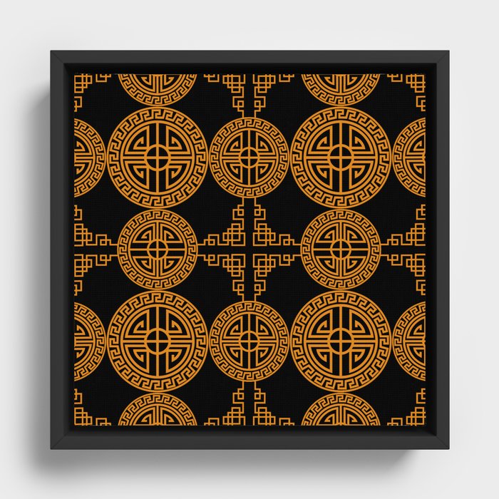 chinese pattern Framed Canvas