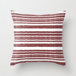 Vintage Sketchy Stripes Throw Pillow