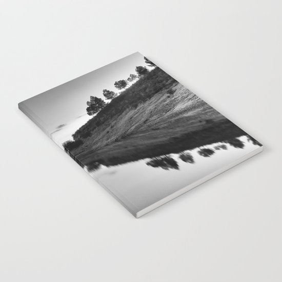 Forest Reflection Bw Notebook